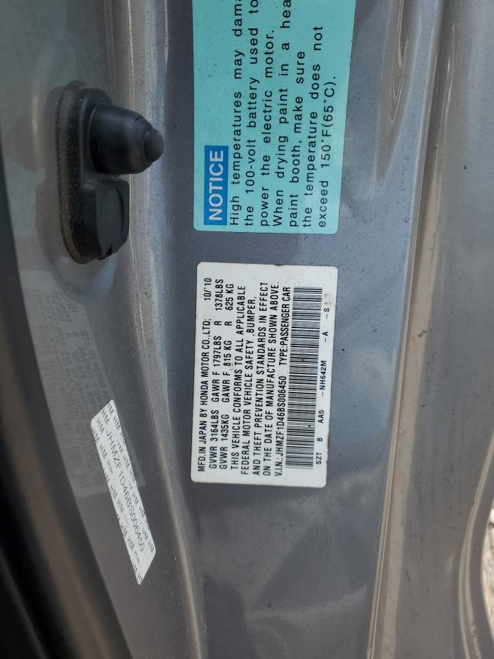 JHMZF1D46BS006450 2011 Honda Cr-Z