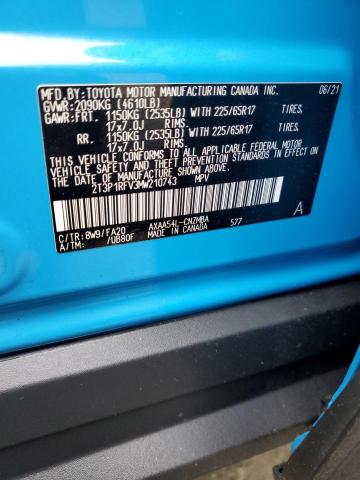 2021 Toyota Rav4 Xle VIN: 2T3P1RFV3MW210743 Lot: 59174794