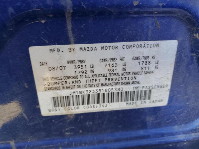 JM1BK323381805380 2008 Mazda 3 S