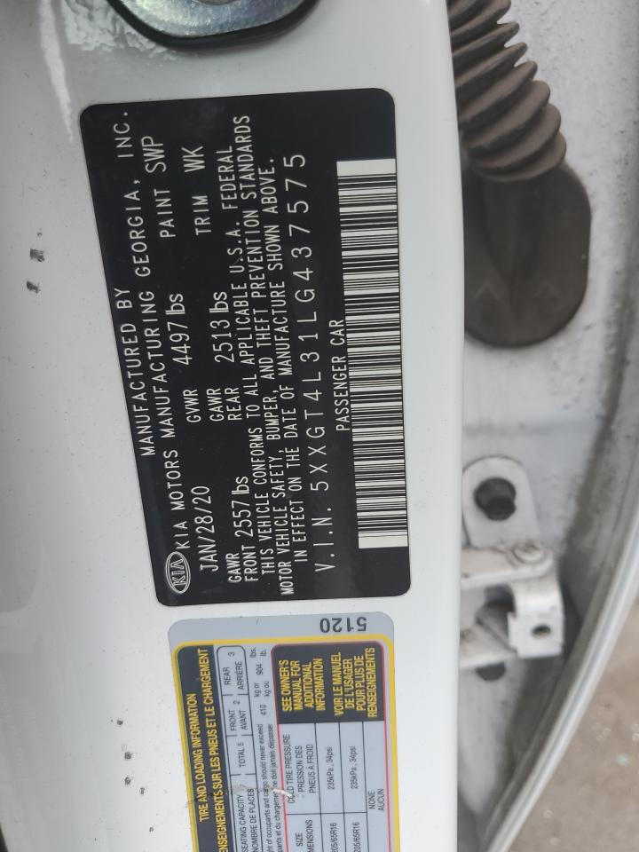 5XXGT4L31LG437575 2020 Kia Optima Lx