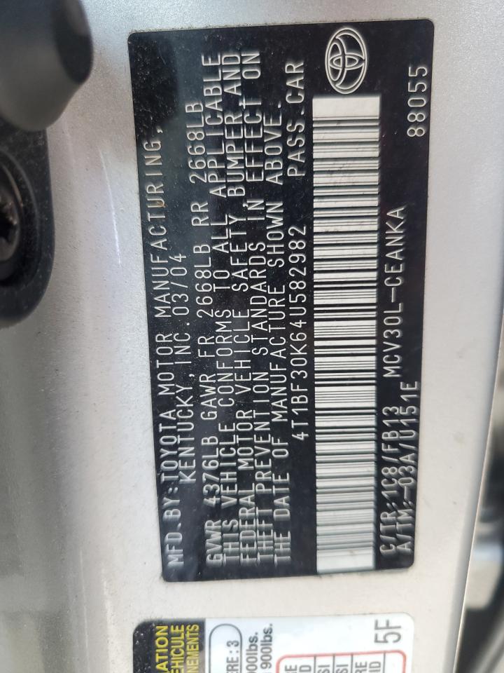 4T1BF30K64U582982 2004 Toyota Camry Le