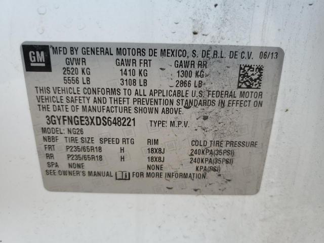 2013 Cadillac Srx Luxury Collection VIN: 3GYFNGE3XDS648221 Lot: 58516524