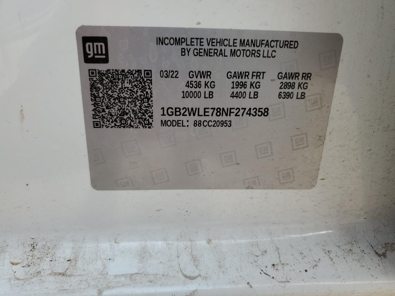 1GB2WLE78NF274358 2022 Chevrolet Silverado C2500 Heavy Duty