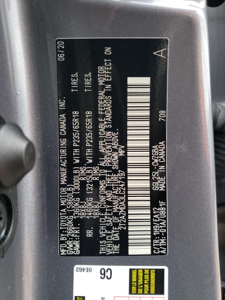 2T2AZMDA3LC247197 2020 Lexus Rx 350 Base