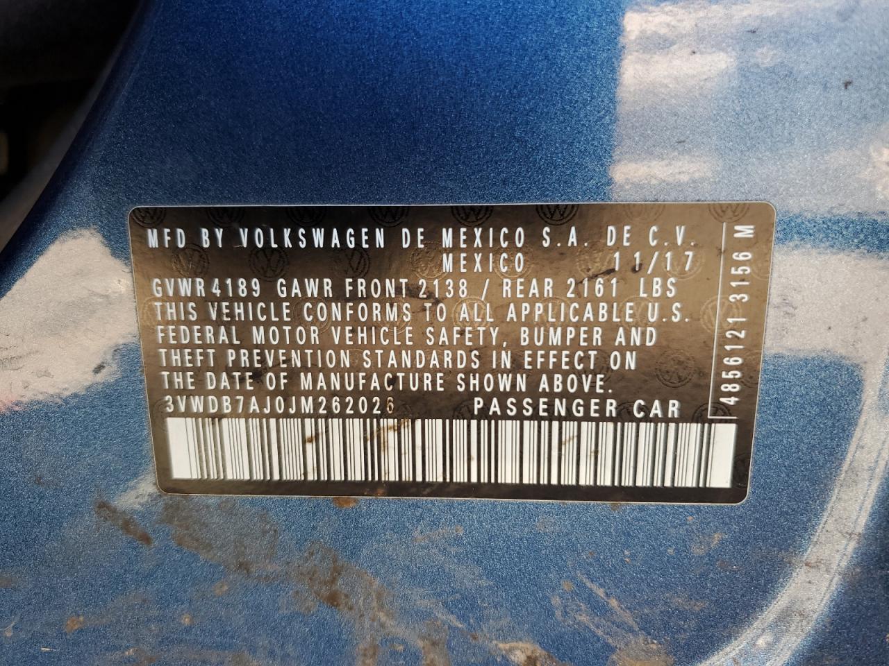 3VWDB7AJ0JM262026 2018 Volkswagen Jetta Se