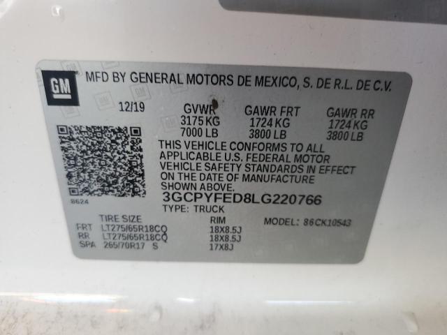 3GCPYFED8LG220766 Chevrolet All Models SILVERADO 12