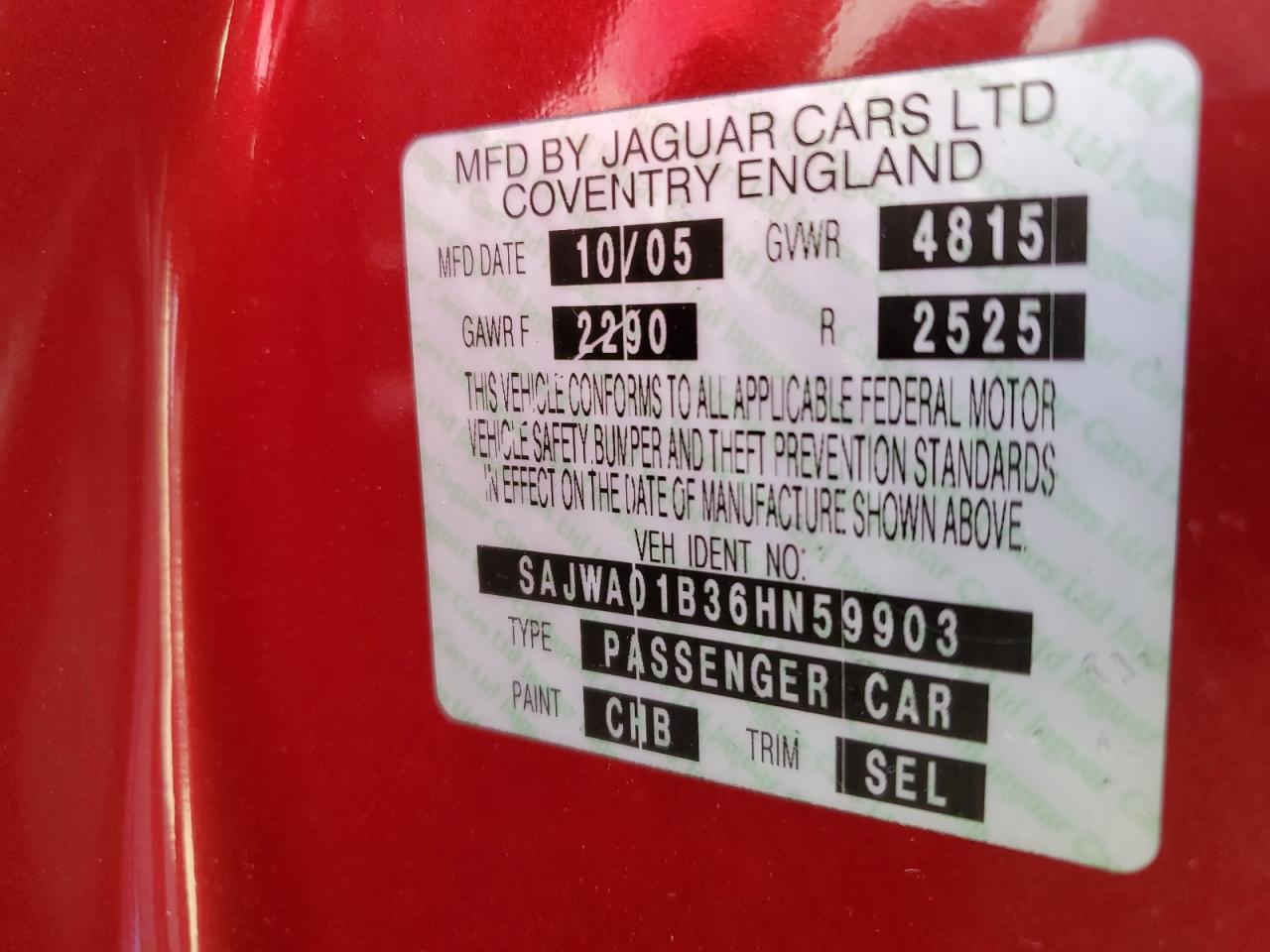 SAJWA01B36HN59903 2006 Jaguar S-Type 4.2