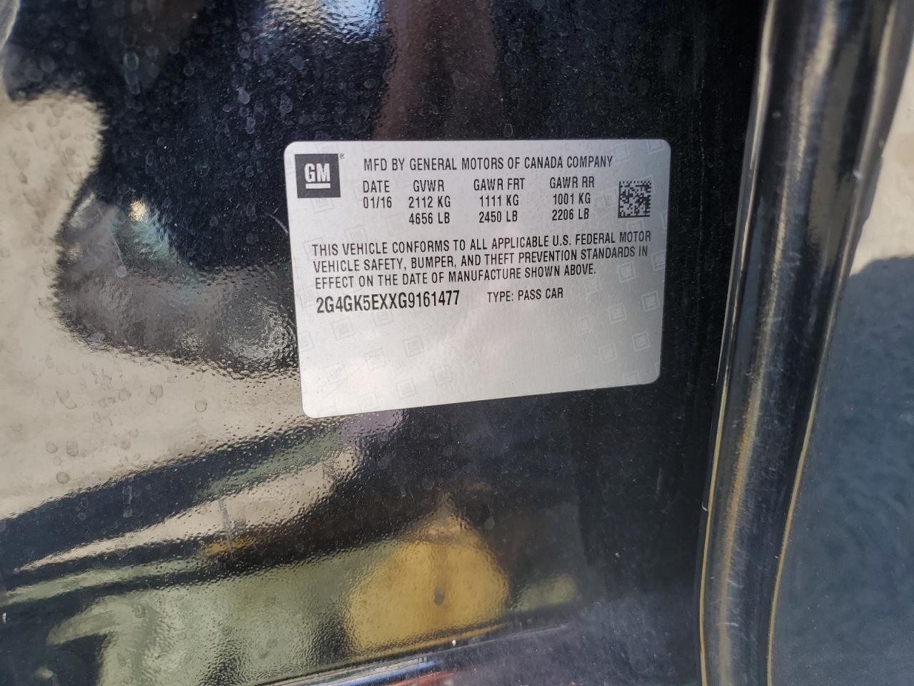 2G4GK5EXXG9161477 2016 Buick Regal