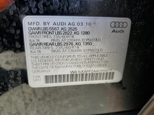 2010 Audi Q5 Premium Plus VIN: WA1LKAFP2AA095877 Lot: 60884184