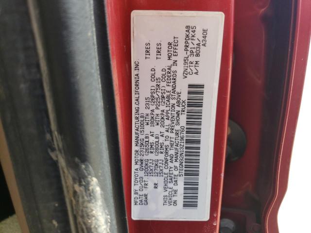 2003 Toyota Tacoma Double Cab Prerunner VIN: 5TEGN92N13Z196760 Lot: 60716084