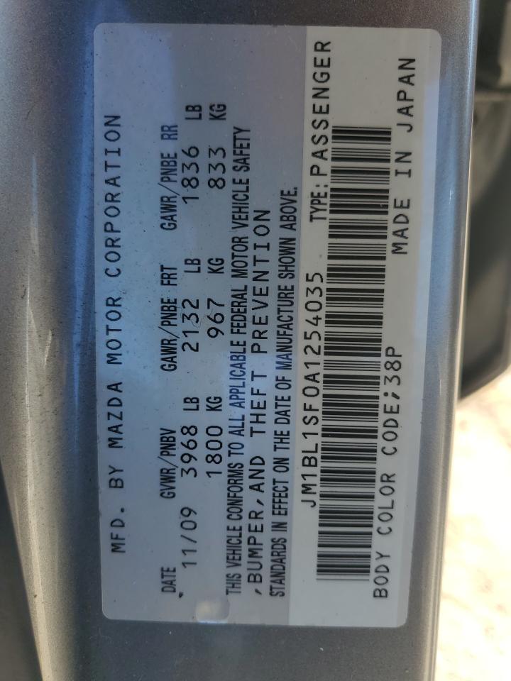 JM1BL1SF0A1254035 2010 Mazda 3 I