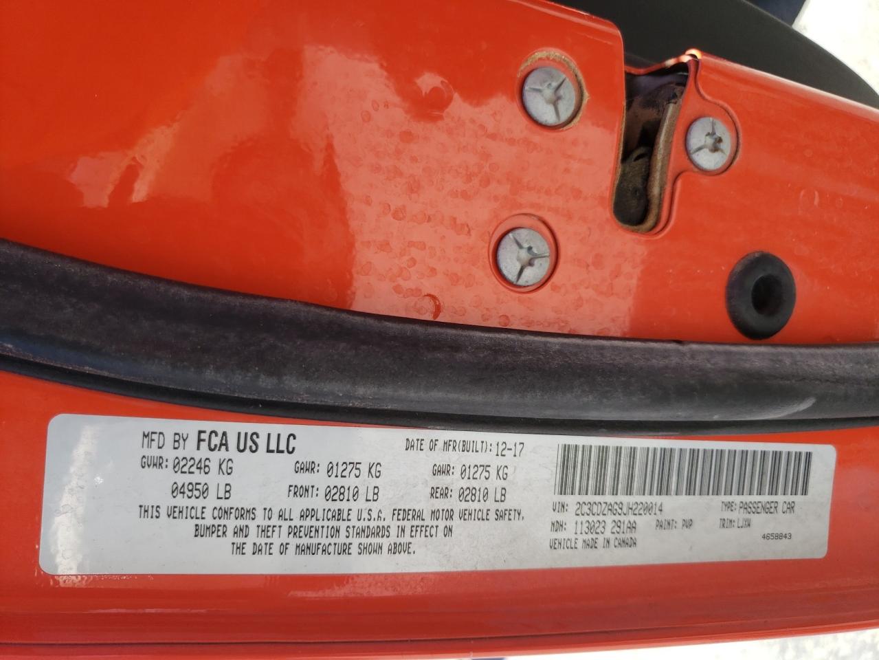 2C3CDZAG9JH220014 2018 Dodge Challenger Sxt