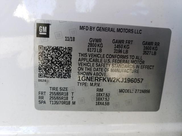 2019 Chevrolet Traverse Ls VIN: 1GNERFKW2KJ196057 Lot: 59418554