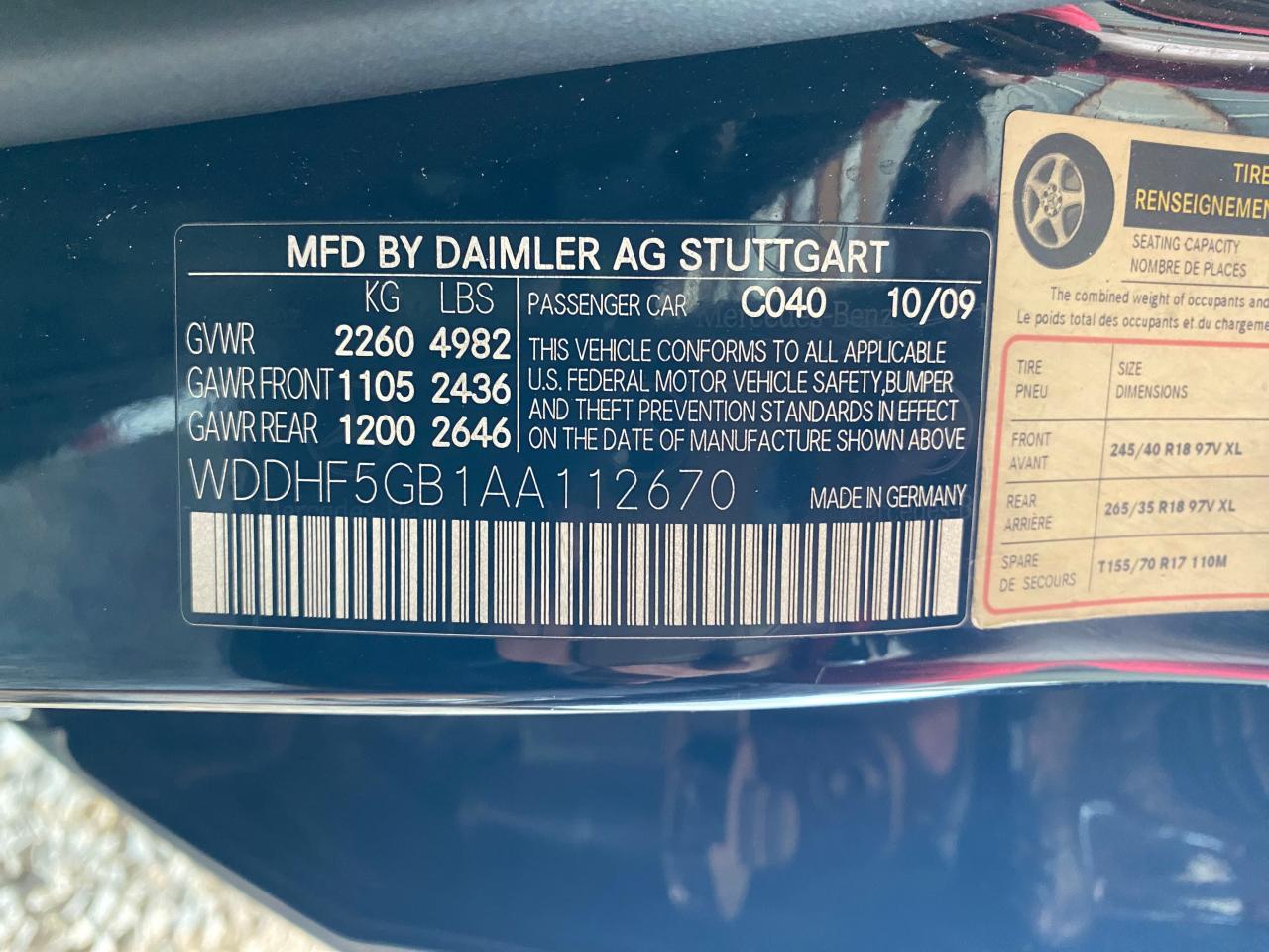 WDDHF5GB1AA112670 2010 Mercedes-Benz E 350