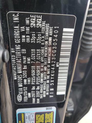 2012 Kia Sorento Ex VIN: 5XYKU4A23CG305401 Lot: 58427954