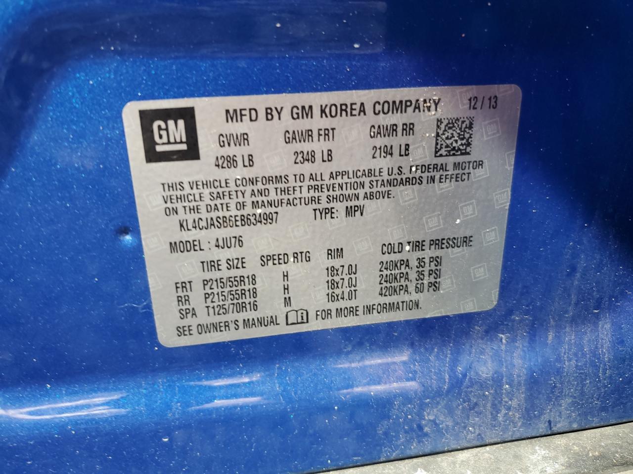 KL4CJASB6EB634997 2014 Buick Encore