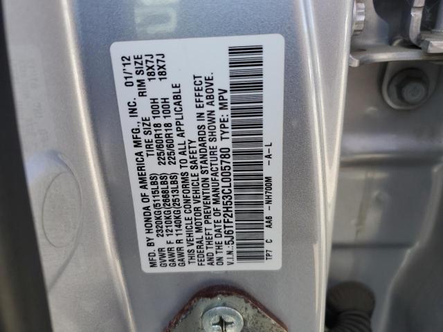 2012 Honda Crosstour Exl VIN: 5J6TF2H53CL005780 Lot: 60068544