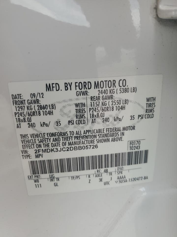 2FMDK3JC2DBB05726 2013 Ford Edge Sel