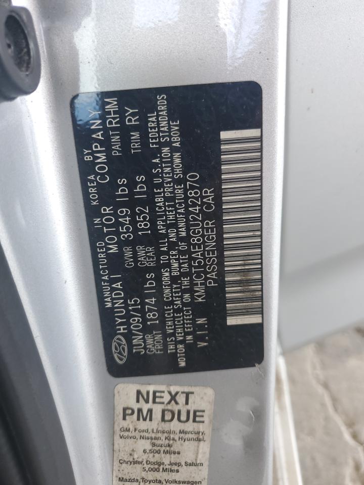 KMHCT5AE8GU242870 2016 Hyundai Accent Se