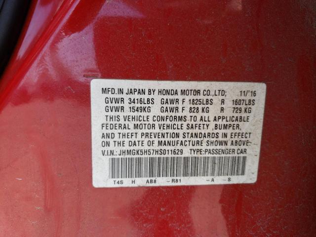 2017 Honda Fit Lx VIN: JHMGK5H57HS011629 Lot: 57160954