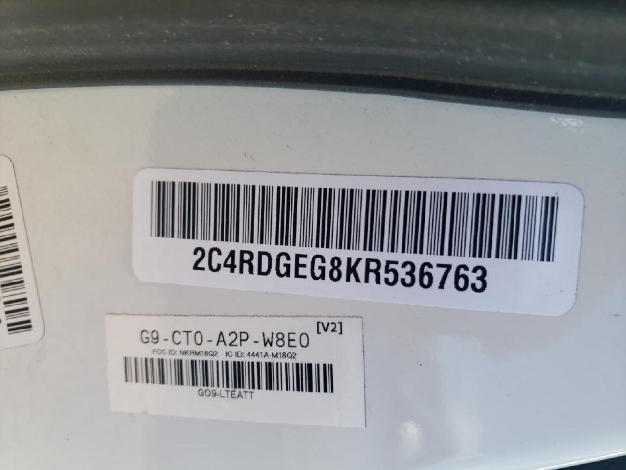 2C4RDGEG8KR536763 2019 Dodge Grand Caravan Gt