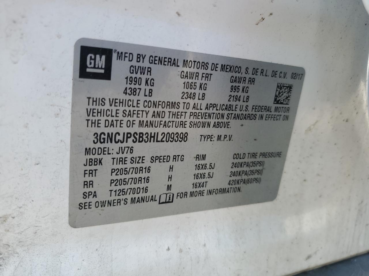 3GNCJPSB3HL209398 2017 Chevrolet Trax 1Lt