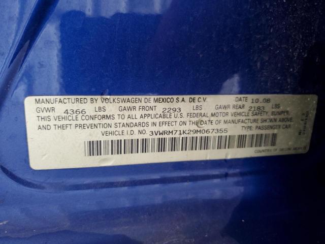 2009 Volkswagen Jetta Se VIN: 3VWRM71K29M067355 Lot: 60946734