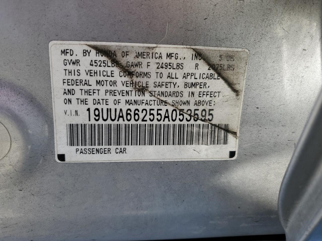 19UUA66255A053595 2005 Acura Tl