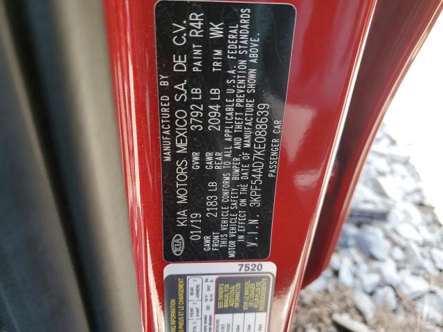 2019 Kia Forte Ex VIN: 3KPF54AD7KE088639 Lot: 60259814