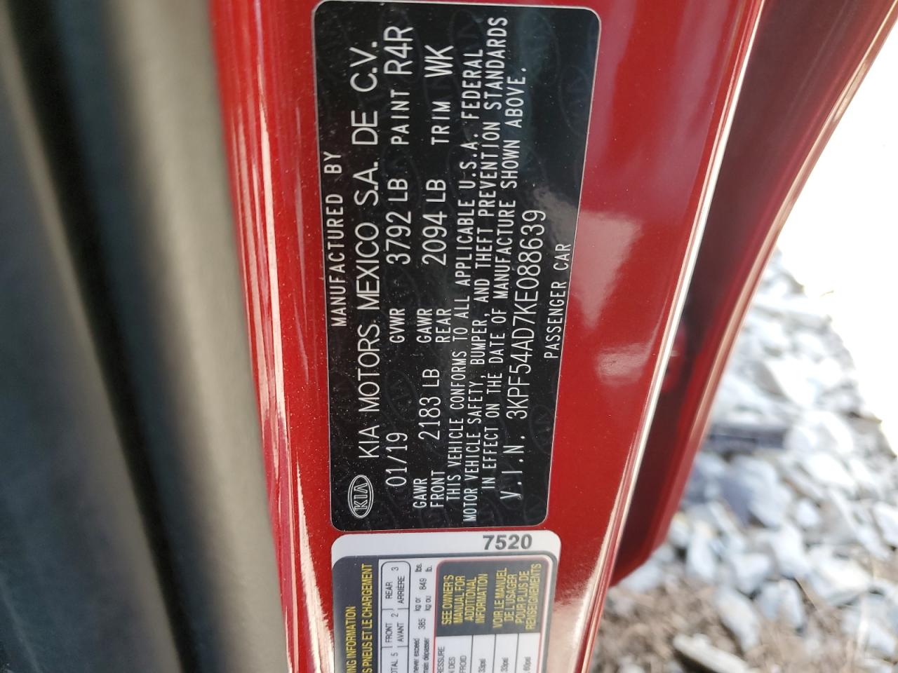 3KPF54AD7KE088639 2019 Kia Forte Ex