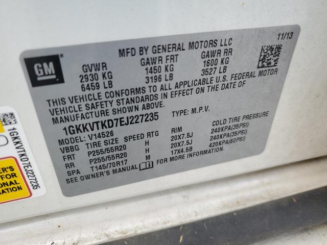 2014 GMC Acadia Denali VIN: 1GKKVTKD7EJ227235 Lot: 58468864