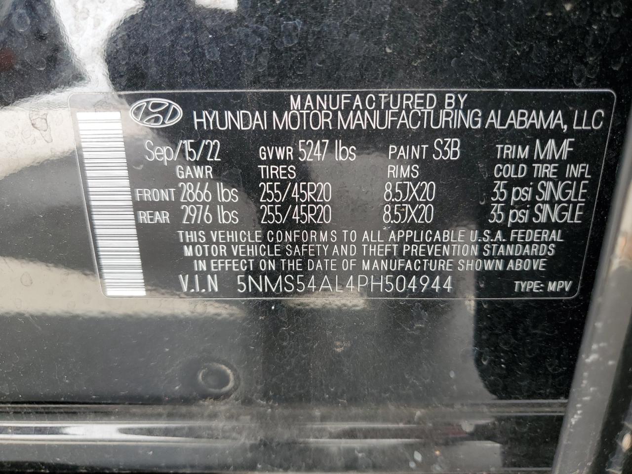 5NMS54AL4PH504944 2023 Hyundai Santa Fe Calligraphy