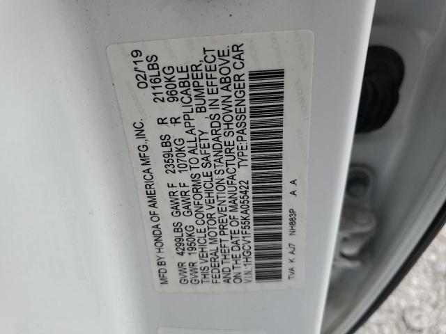 2019 HONDA ACCORD EXL - 1HGCV1F55KA055422