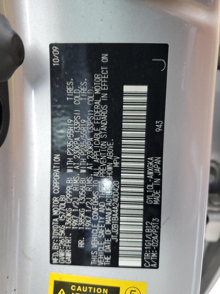 JTJZB1BA4A2400420 2010 Lexus Rx 450