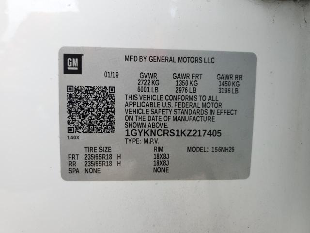 2019 Cadillac Xt5 Luxury VIN: 1GYKNCRS1KZ217405 Lot: 57394864