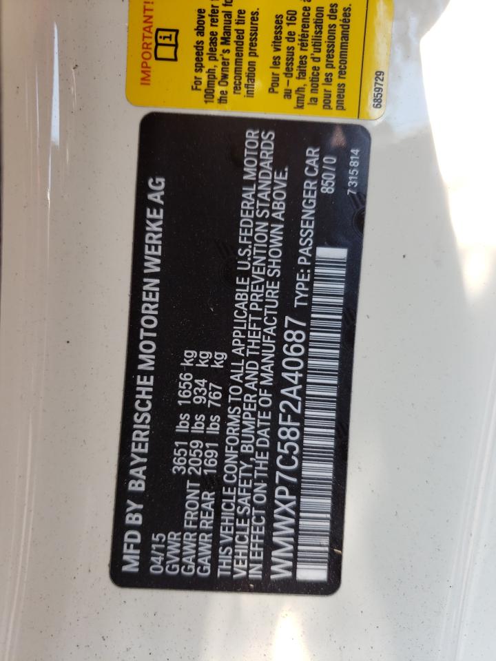 WMWXP7C58F2A40687 2015 Mini Cooper S