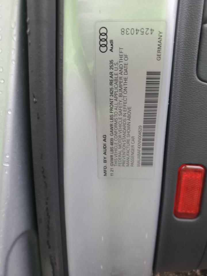 WAUABAF4XNN004529 2022 Audi A4 Premium 40