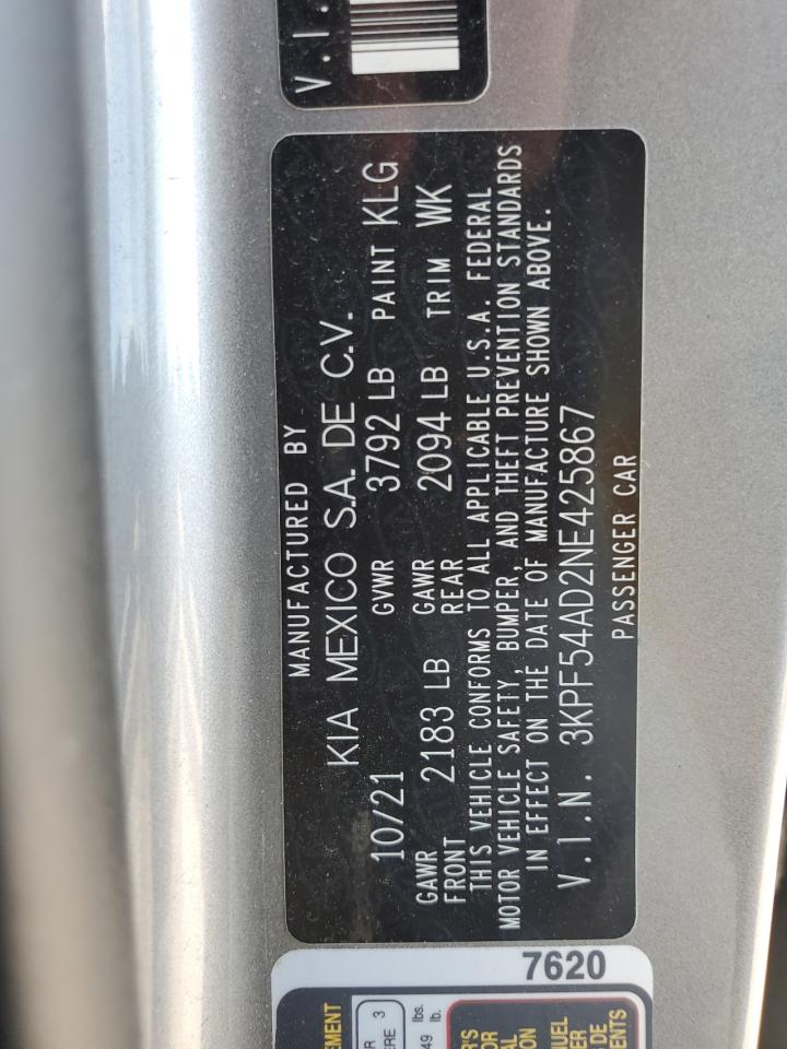 3KPF54AD2NE425867 2022 Kia Forte Gt Line