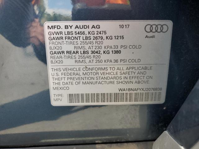 VIN WA1BNAFYXJ2076838 2018 Audi Q5, Premium Plus no.14