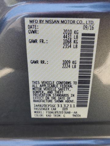 2016 Nissan Leaf Sv VIN: 1N4BZ0CP1GC313211 Lot: 59702164