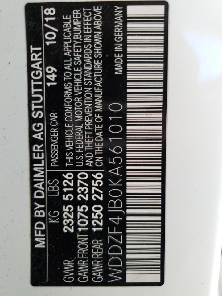 WDDZF4JB0KA561010 2019 Mercedes-Benz E 300