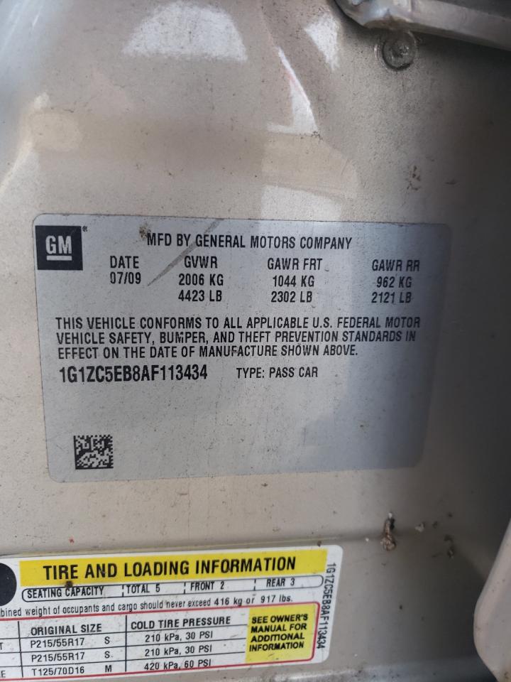 1G1ZC5EB8AF113434 2010 Chevrolet Malibu 1Lt