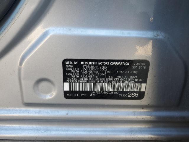 2017 Mitsubishi Outlander Se VIN: JA4AD3A36HZ025392 Lot: 57836224