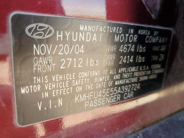 2005 Hyundai Xg 350 VIN: KMHFU45E55A392724 Lot: 58505674