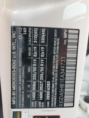 2014 Mercedes-Benz Ml 350 4Matic VIN: 4JGDA5HB1EA349733 Lot: 58380674