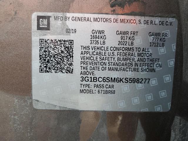 2019 CHEVROLET CRUZE LS - 3G1BC6SM6KS598277