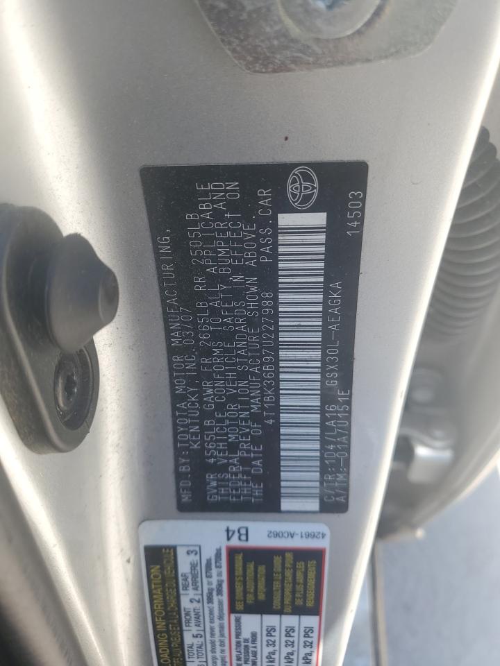 4T1BK36B97U227988 2007 Toyota Avalon Xl