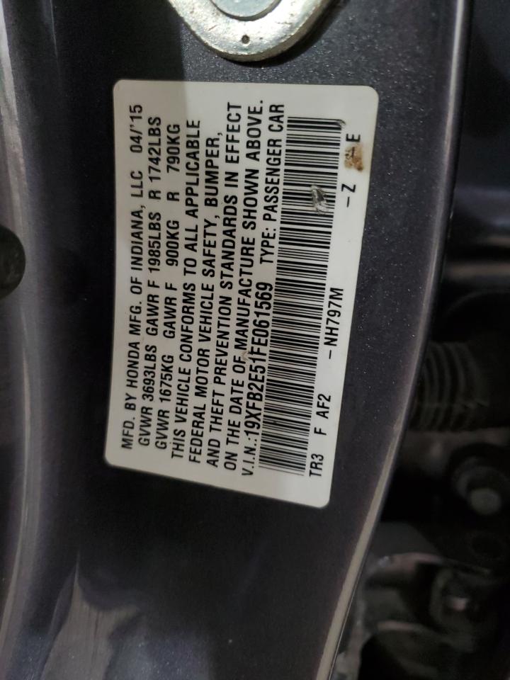 19XFB2E51FE061569 2015 Honda Civic Lx 19XFB2E51FE061569 2015 Honda Civic Lx