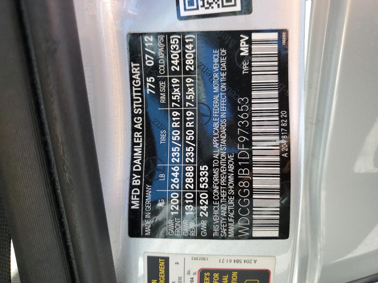 WDCGG8JB1DF973653 2013 Mercedes-Benz Glk 350 4Matic