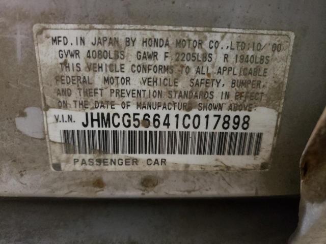 2001 Honda Accord Ex VIN: JHMCG56641C017898 Lot: 59951224
